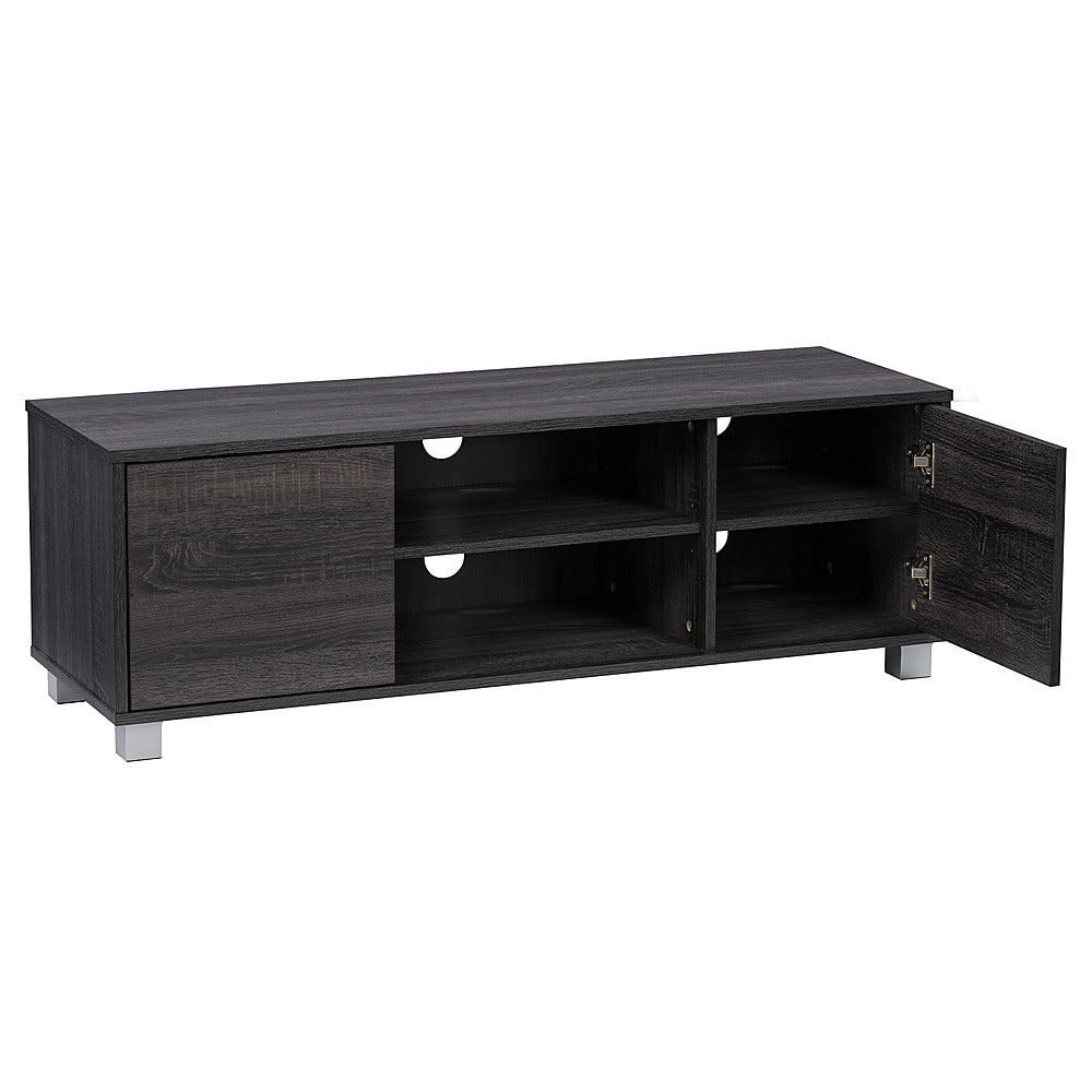 CorLiving - Hollywood Wood Grain TV Stand with Doors for Most TVs up to 55" - Dark Grey_4