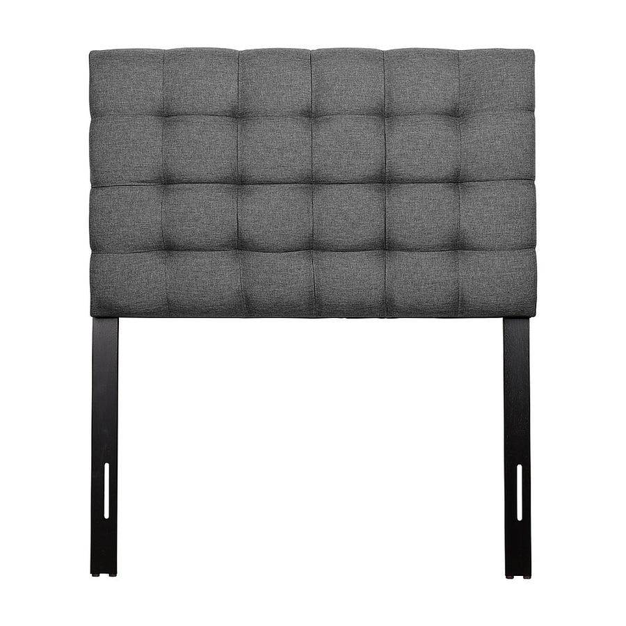 CorLiving - Valencia Square Tufted Upholstered Twin Headboard - Grey_0