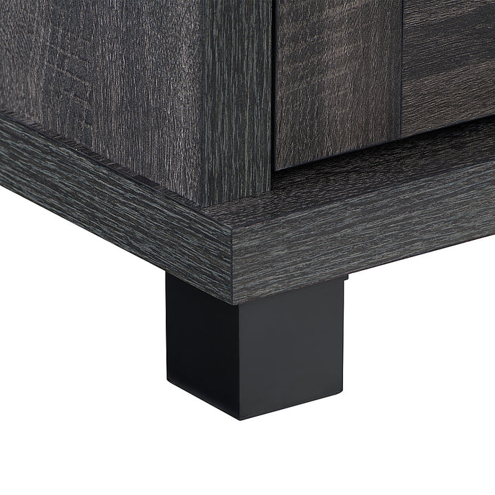CorLiving - Fremont TV Bench with Glass Cabinets for Most TVs up to 95" - Dark Grey_7