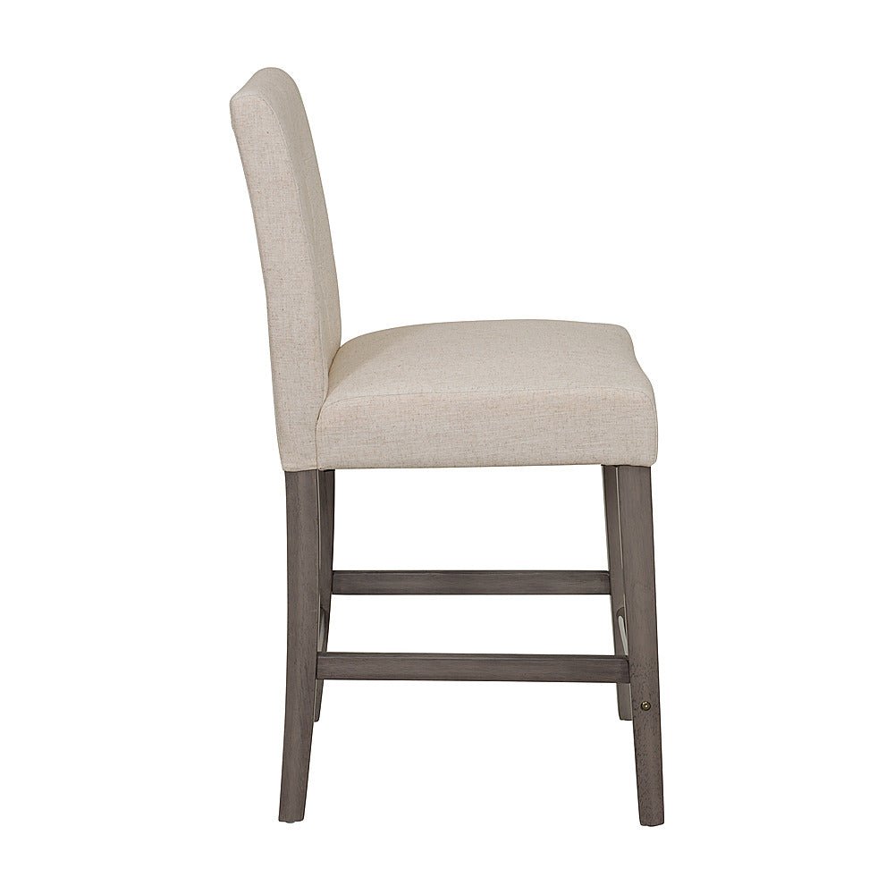 CorLiving - Leila Fabric Square Tufted Counter Height Barstool - Beige_8
