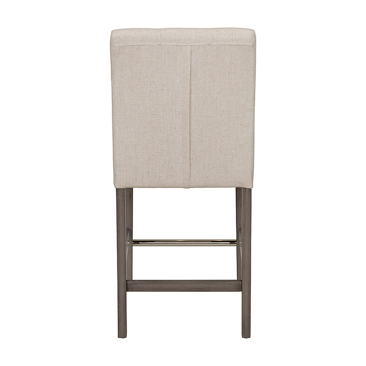 CorLiving - Leila Fabric Square Tufted Counter Height Barstool - Beige_7
