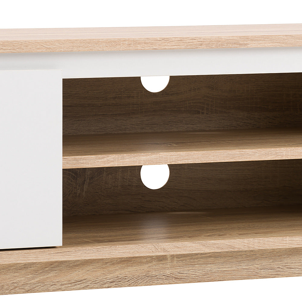 CorLiving - Fort Worth White and Brown Wood Grain Finish TV Stand for Most TV's up to 68" - Brown and white_9