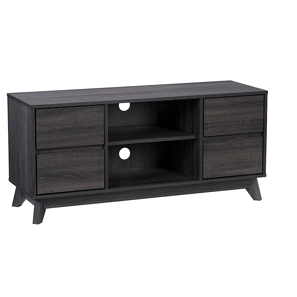 CorLiving - Hollywood Wood Grain TV Stand with Drawers for Most TVs up to 55" - Dark Grey_0