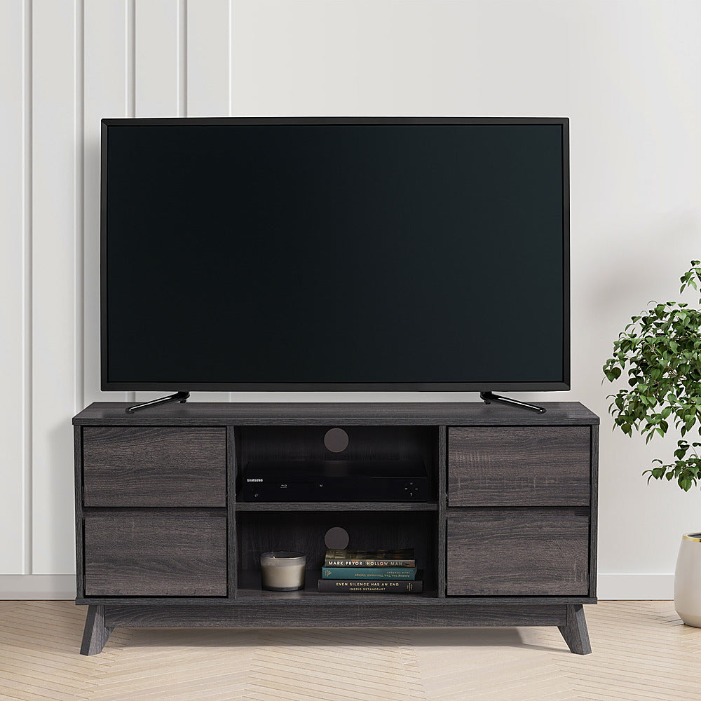 CorLiving - Hollywood Wood Grain TV Stand with Drawers for Most TVs up to 55" - Dark Grey_1