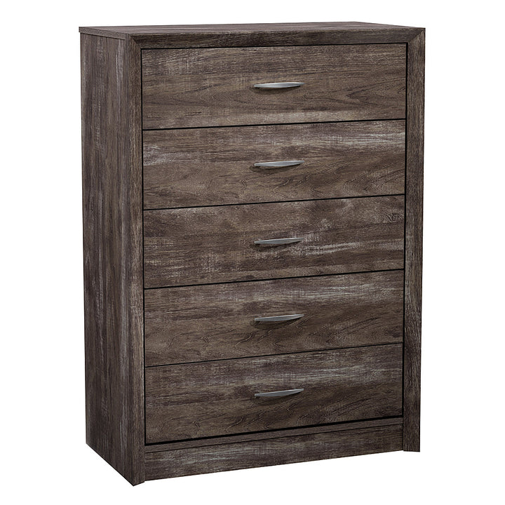 CorLiving - Newport 5 Drawer Tall Dresser - Brown Washed Oak_1
