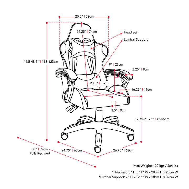CorLiving - Ravagers Gaming Chair - Purple and White_9