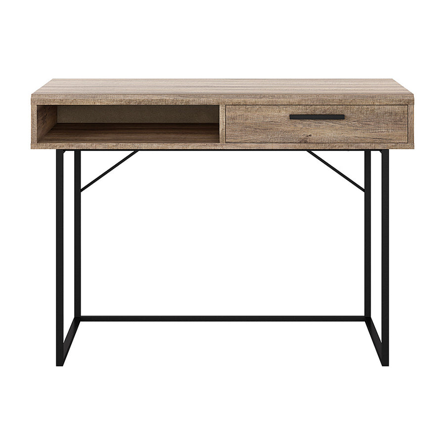 CorLiving - Fort Worth Wood Grain Finish Desk with Storage and drawer - Brown_0