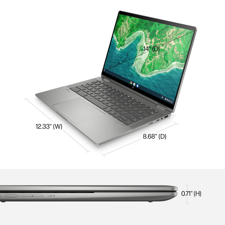 HP - 14" 2-in-1 Wide Ultra XGA Touch-Screen Chromebook - Intel Core i3 - 8GB Memory - 128GB SSD - Mineral Silver_9