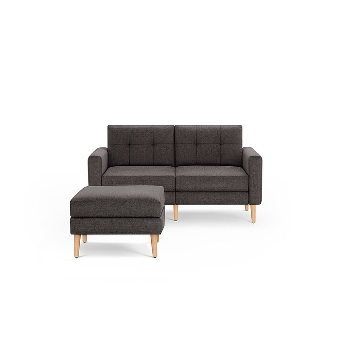 Burrow - Mid-Century Nomad Loveseat with Ottoman - Charcoal_0