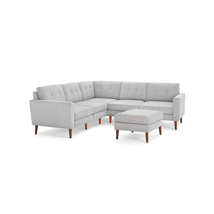 Burrow - Mid-Century Nomad 5-Seat Corner Sectional with Ottoman - Crushed Gravel_0