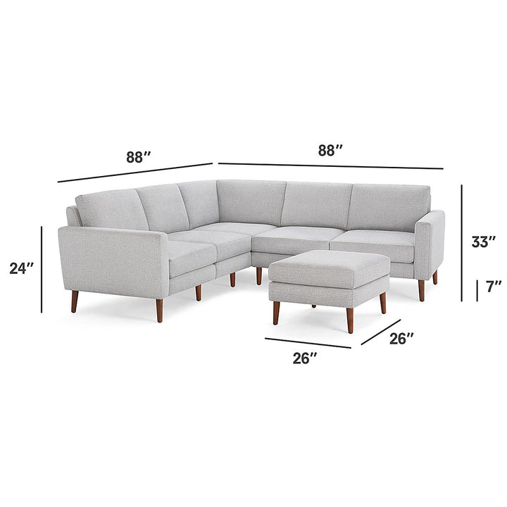 Burrow - Mid-Century Nomad 5-Seat Corner Sectional with Ottoman - Crushed Gravel_2