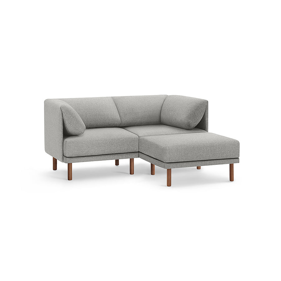 Burrow - Contemporary Range 2-Seat Sofa with Attachable Ottoman - Stone Gray_0