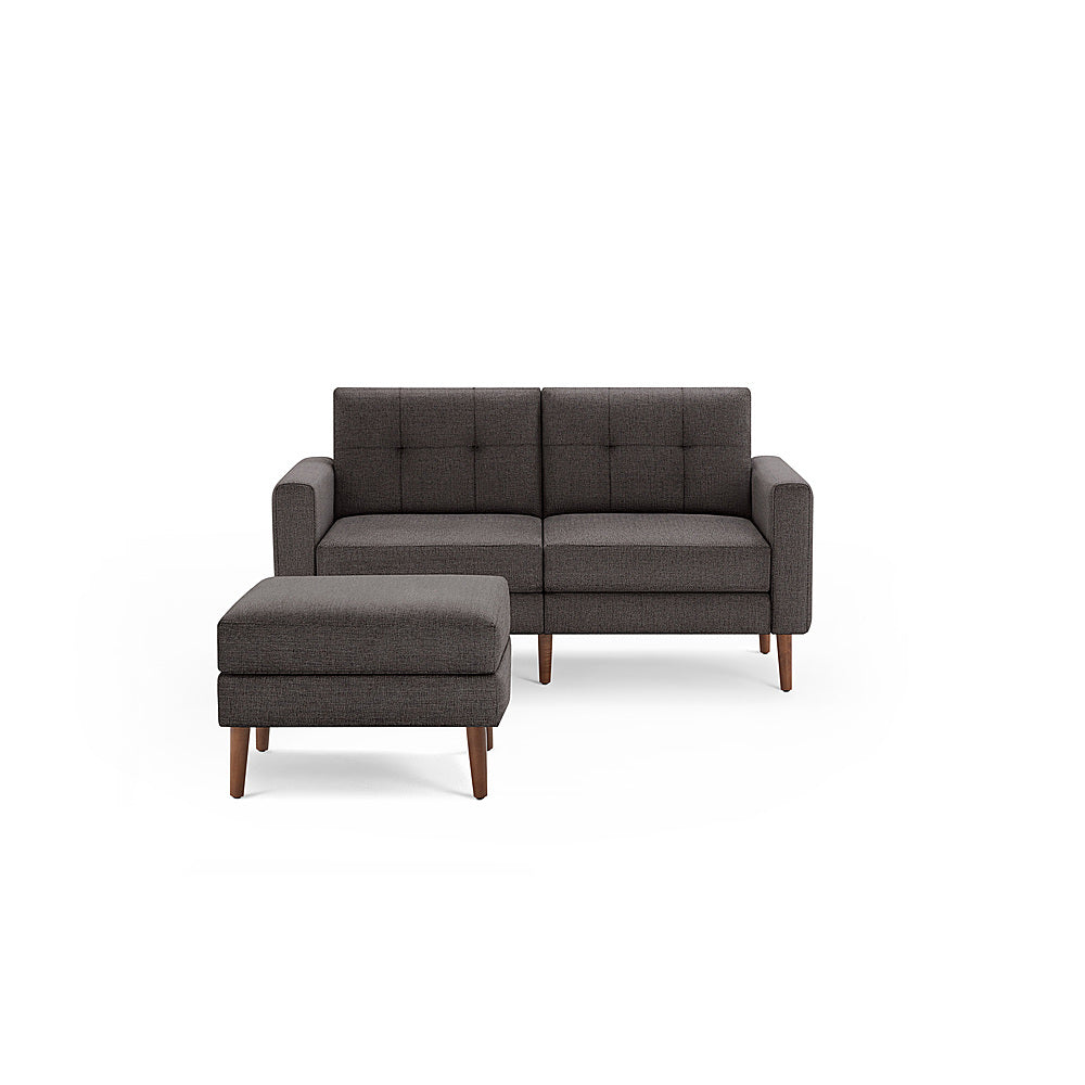 Burrow - Mid-Century Nomad Loveseat with Ottoman - Charcoal_0
