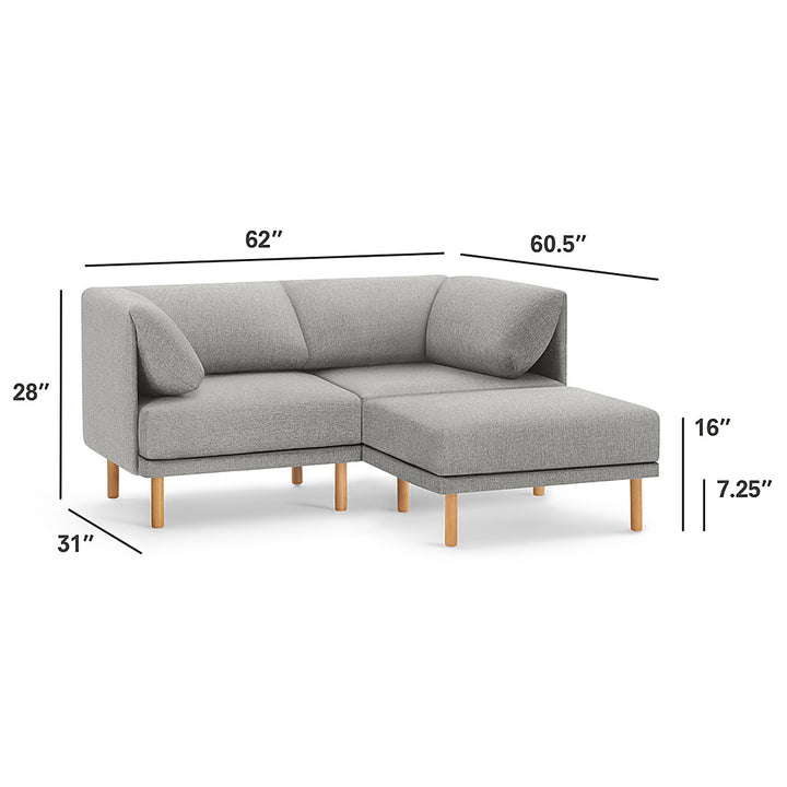 Burrow - Contemporary Range 2-Seat Sofa with Attachable Ottoman - Stone Gray_7