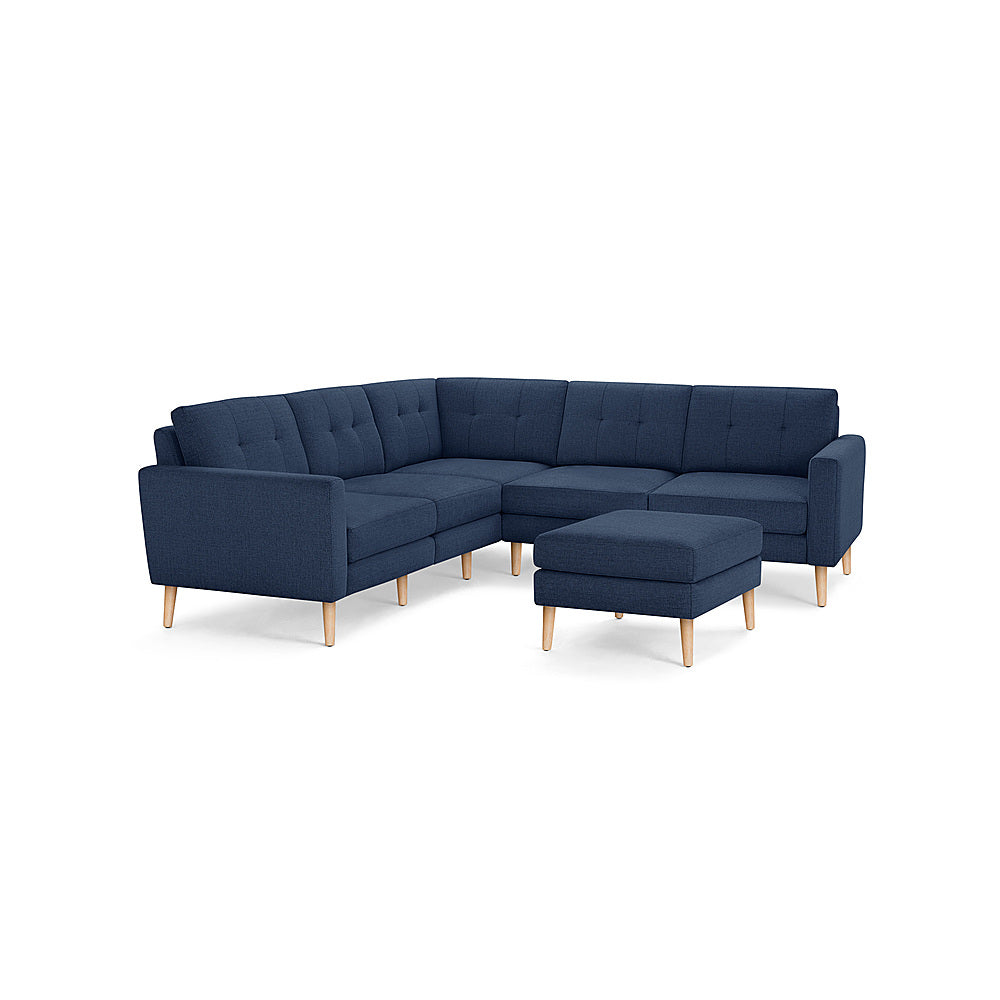 Burrow - Mid-Century Nomad 5-Seat Corner Sectional with Ottoman - Navy Blue_0