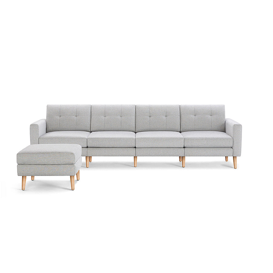 Burrow - Mid-Century Nomad King Sofa with Ottoman - Crushed Gravel_0
