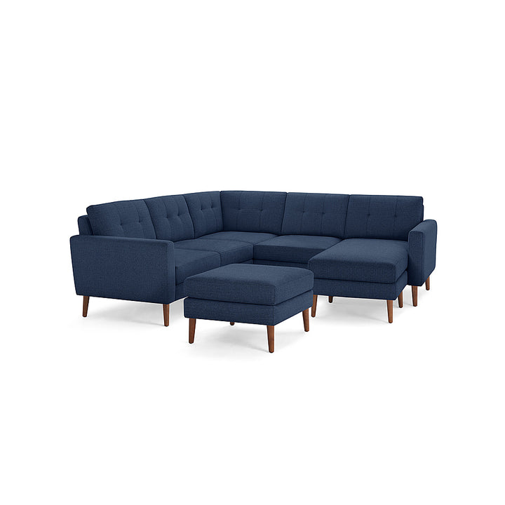Burrow - Mid-Century Nomad 5-Seat Corner Sectional with Chaise and Ottoman - Navy Blue_0