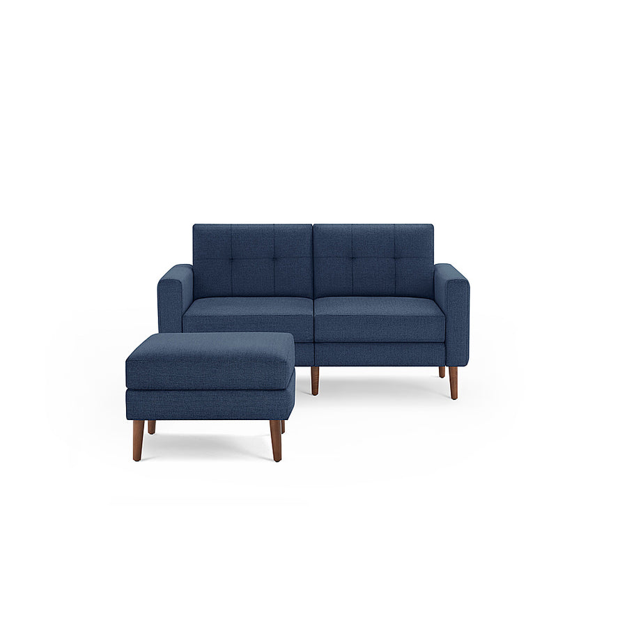 Burrow - Mid-Century Nomad Loveseat with Ottoman - Navy Blue_0