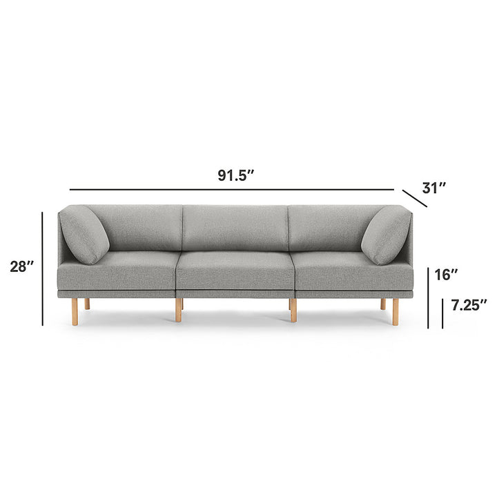 Burrow - Contemporary Range 3-Seat Sofa - Heather Charcoal_7