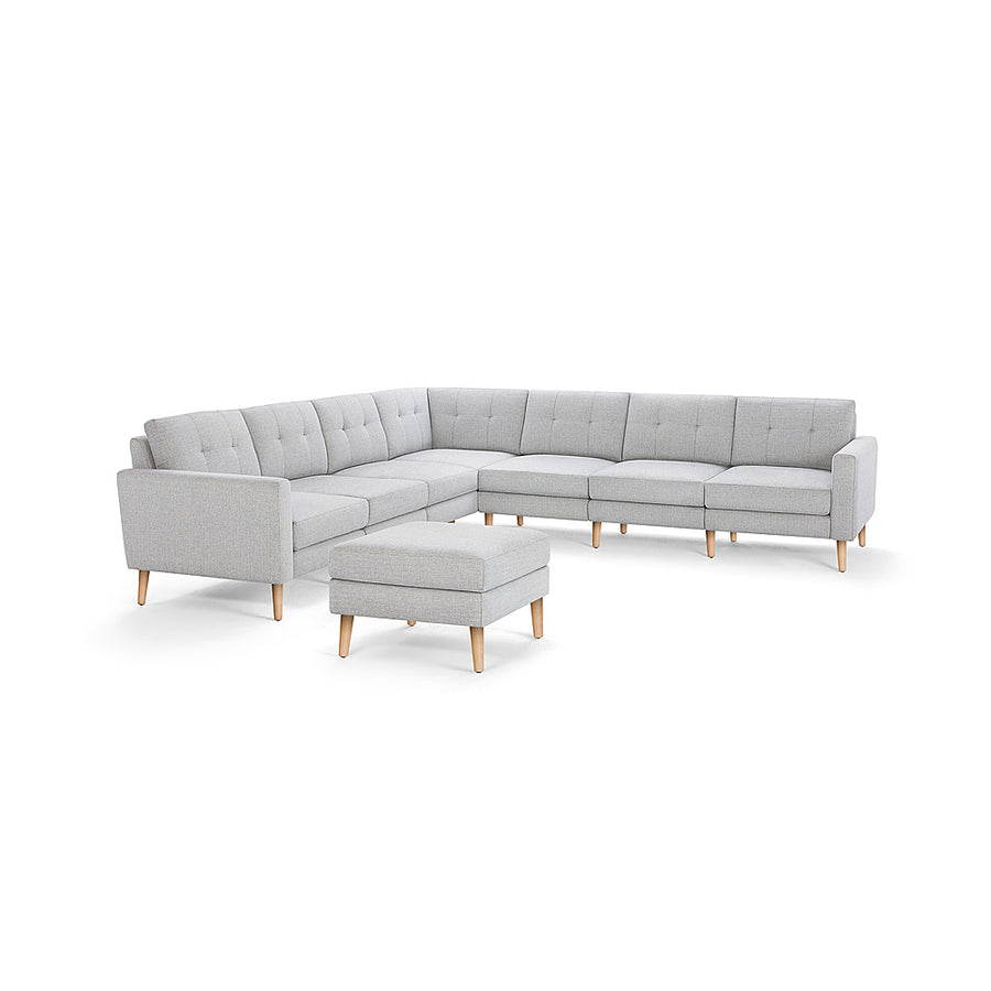 Burrow - Mid-Century Nomad 7-Seat Corner Sectional with Ottoman - Crushed Gravel_0