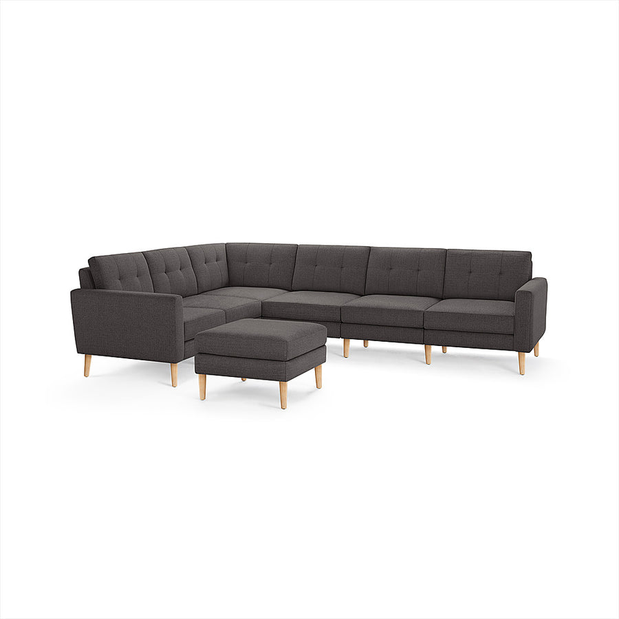 Burrow - Mid-Century Nomad 6-Seat Corner Sectional with Ottoman - Charcoal_0