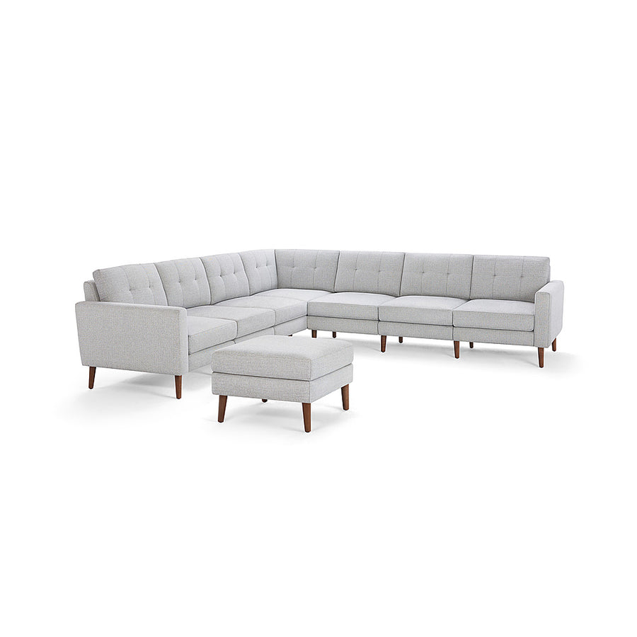 Burrow - Mid-Century Nomad 7-Seat Corner Sectional with Ottoman - Crushed Gravel_0