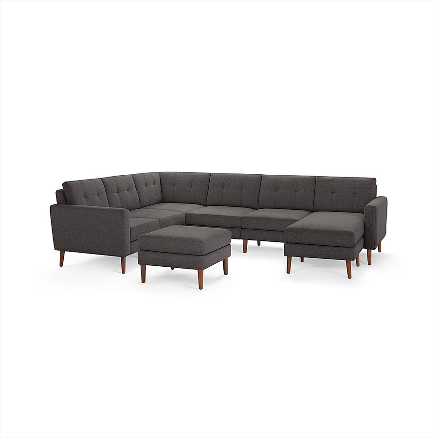 Burrow - Mid-Century Nomad 6-Seat Corner Sectional with Chaise and Ottoman - Charcoal_0