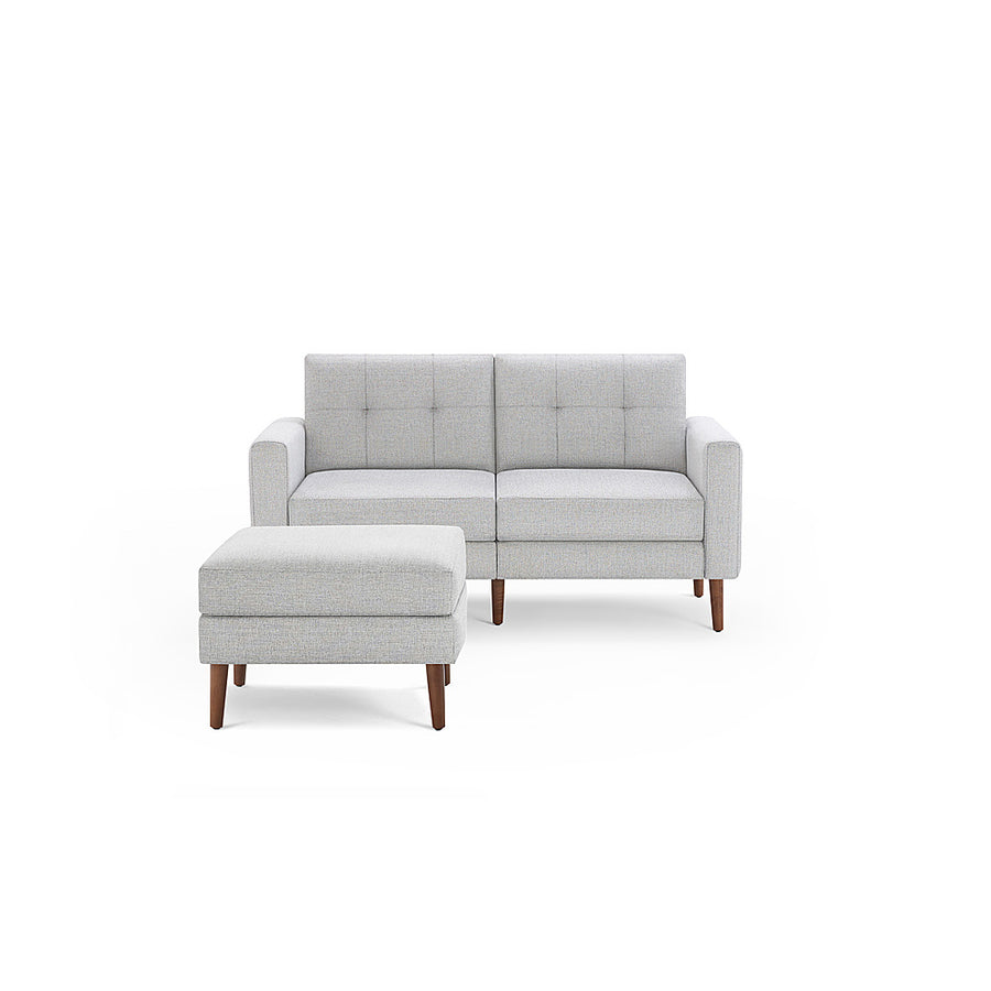 Burrow - Mid-Century Nomad Loveseat with Ottoman - Crushed Gravel_0