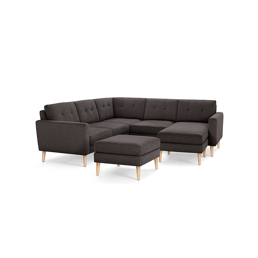 Burrow - Mid-Century Nomad 5-Seat Corner Sectional with Chaise and Ottoman - Charcoal_0