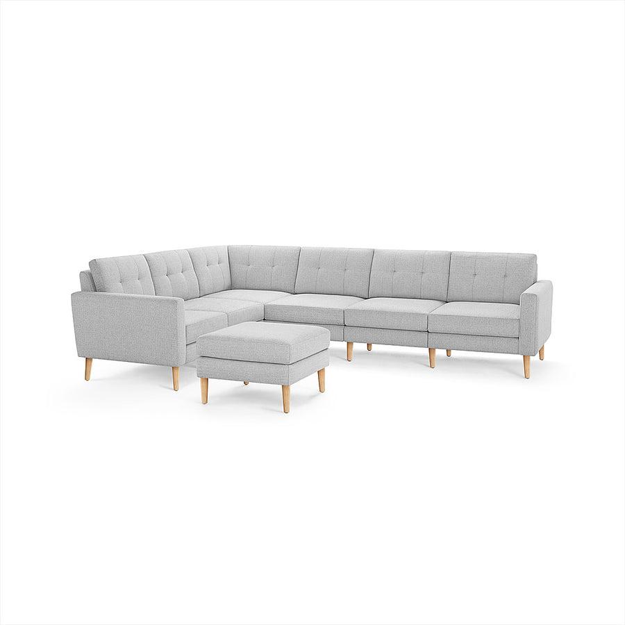 Burrow - Mid-Century Nomad 6-Seat Corner Sectional with Ottoman - Crushed Gravel_0