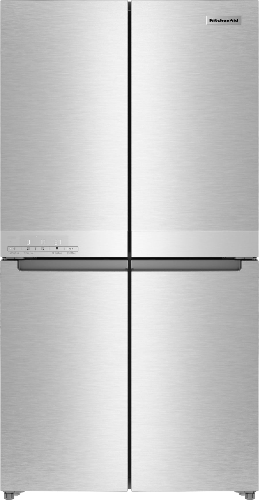 KitchenAid - 19.4 Cu. Ft. Bottom-Freezer 4-Door French Door Refrigerator - PrintShield Finish Stainless Steel_0