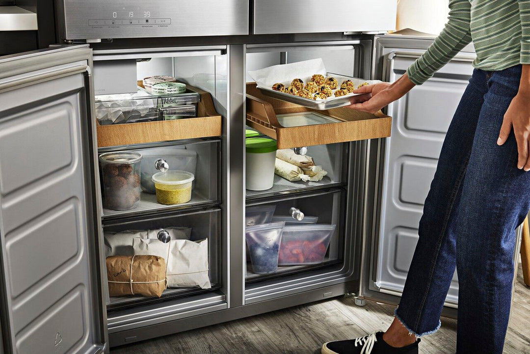 KitchenAid - 19.4 Cu. Ft. Bottom-Freezer 4-Door French Door Refrigerator - PrintShield Finish Stainless Steel_14