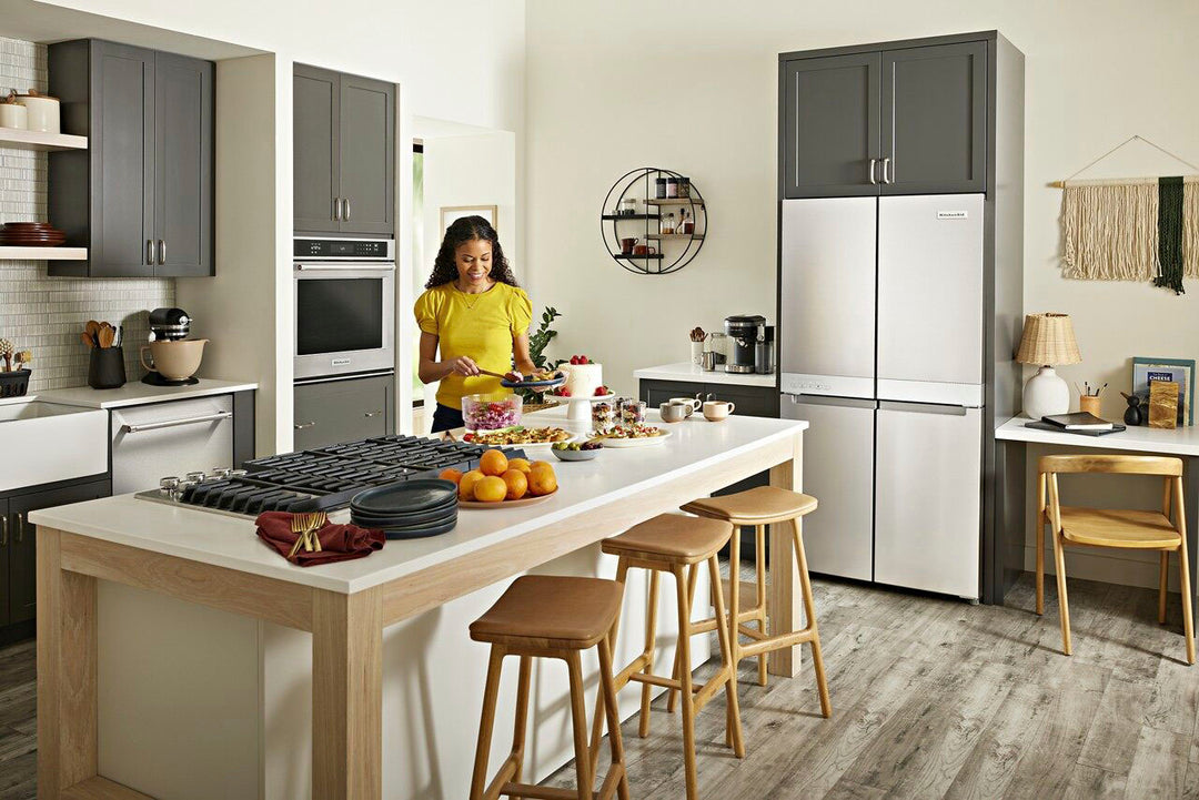 KitchenAid - 19.4 Cu. Ft. Bottom-Freezer 4-Door French Door Refrigerator - PrintShield Finish Stainless Steel_9
