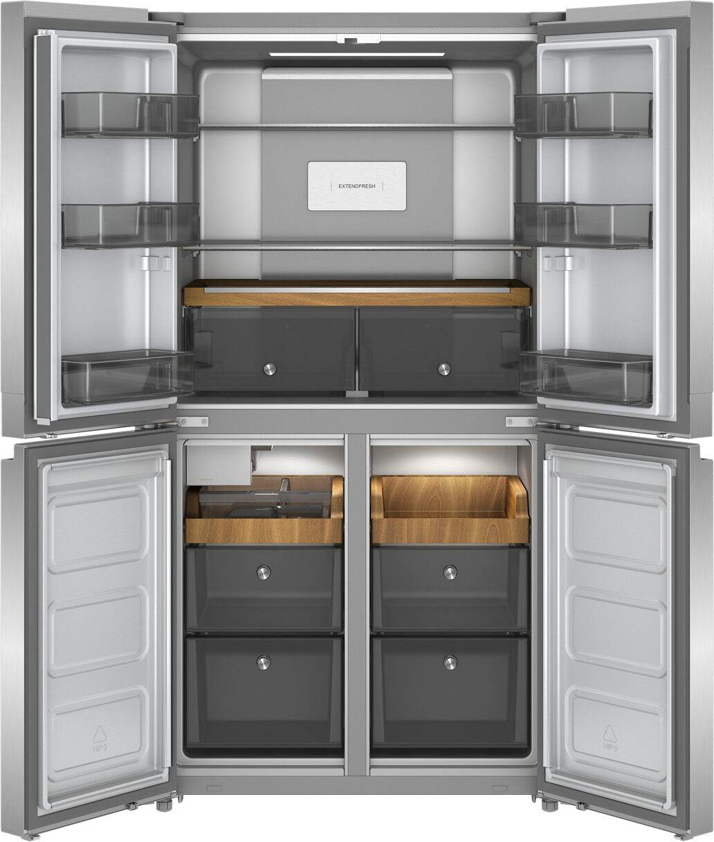 KitchenAid - 19.4 Cu. Ft. Bottom-Freezer 4-Door French Door Refrigerator - PrintShield Finish Stainless Steel_8