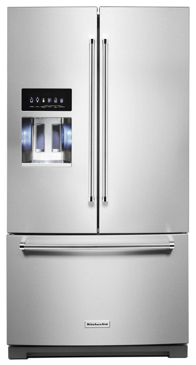 KitchenAid - 27 Cu. Ft. French Door Refrigerator with External Water and Ice Dispenser - Stainless steel_0