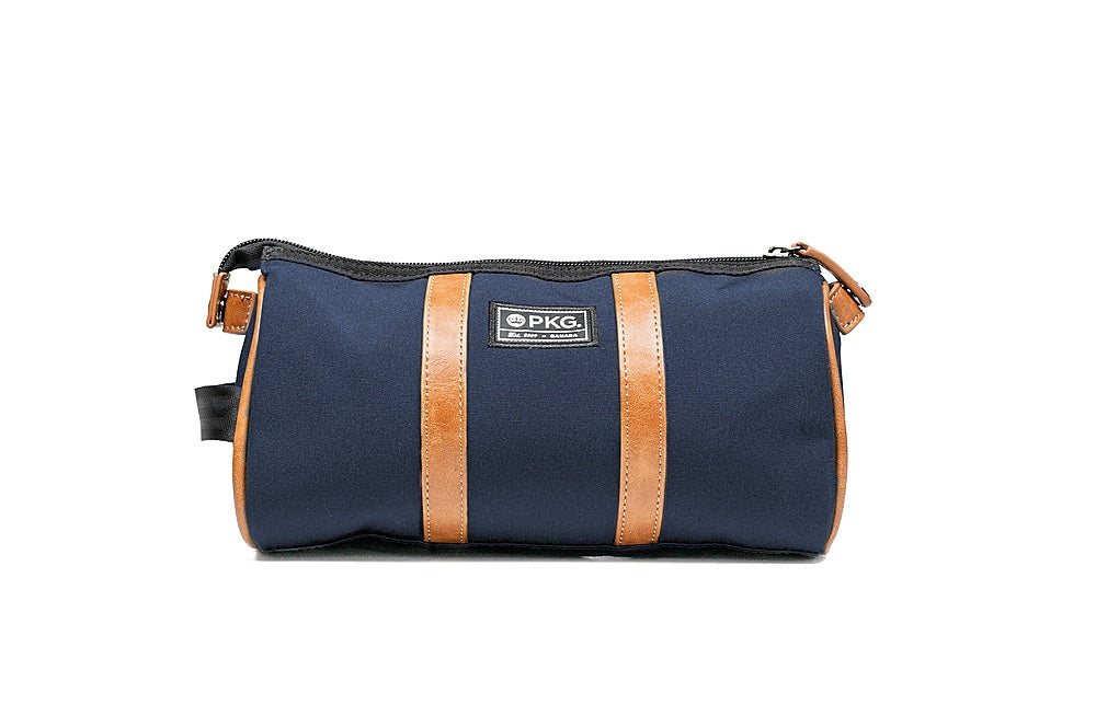 PKG - Charlotte Recycled Essentials Toiletry Bag - Navy/Tan_1