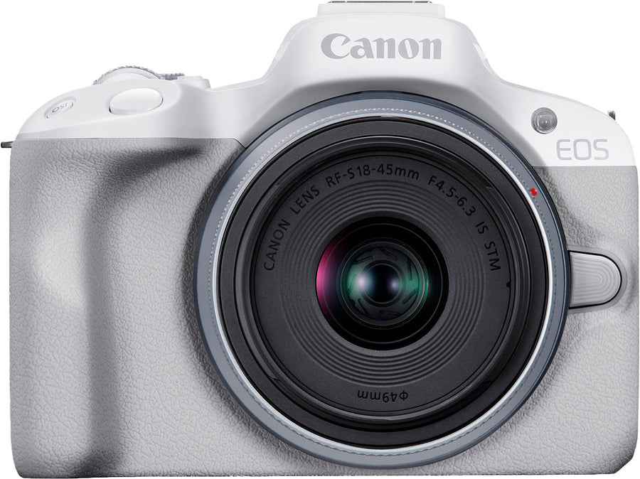 Canon - EOS R50 4K Video Mirrorless Camera with RF-S 18-45mm f/4.5-6.3 IS STM Lens - White_0