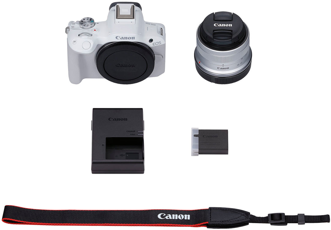 Canon - EOS R50 4K Video Mirrorless Camera with RF-S 18-45mm f/4.5-6.3 IS STM Lens - White_12