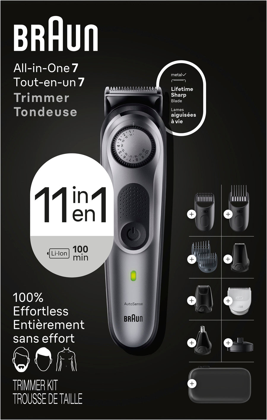 Braun - Series 7 7420 All-In-One Style Kit, 11-in-1 Grooming Kit with Beard Trimmer & More - Silver_0