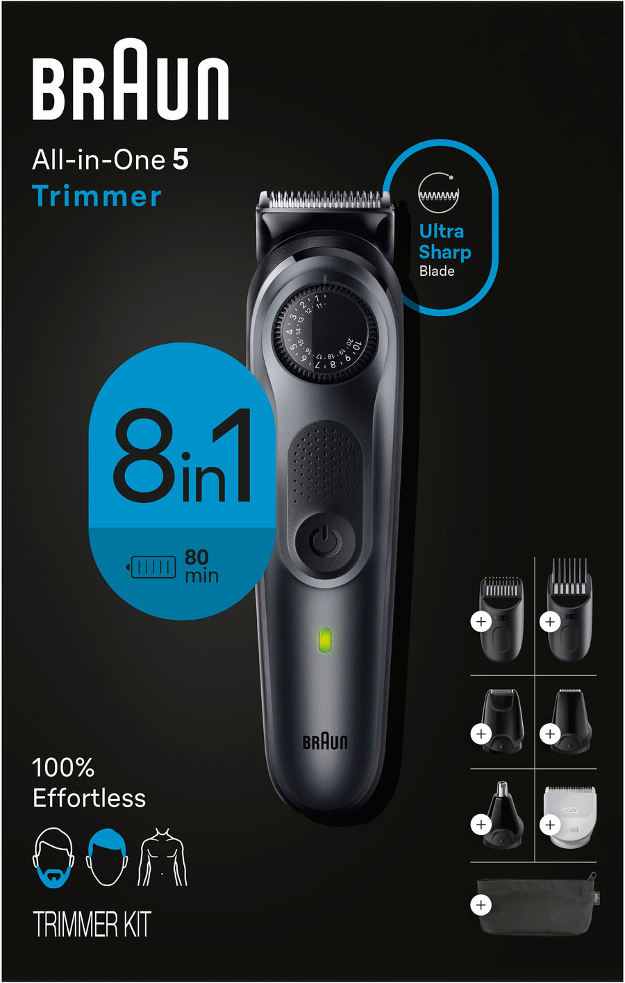 Braun - Series 5 5470 All-In-One Style Kit, 8-in-1 Grooming Kit with Beard Trimmer & More - Black_0
