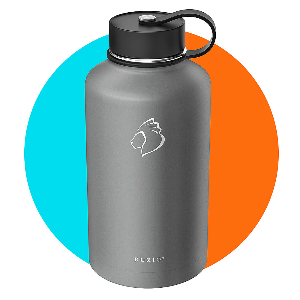 Buzio - Duet Series Insulated 64 oz Water Bottle with Straw Lid and Flex Lid - Gray_4