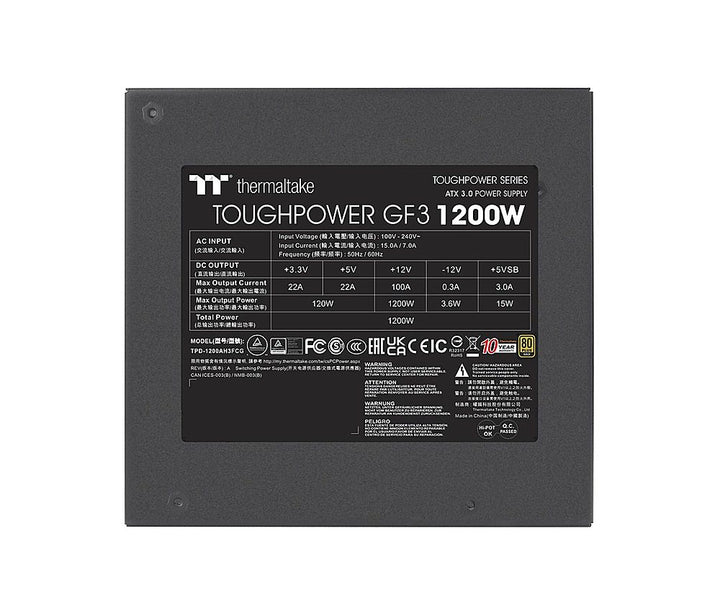 Thermaltake - Toughpower GF3 1200W 80+ Gold PCIe Gen 5 ATX 3.0 Fully Modular Power Supply - Black_1