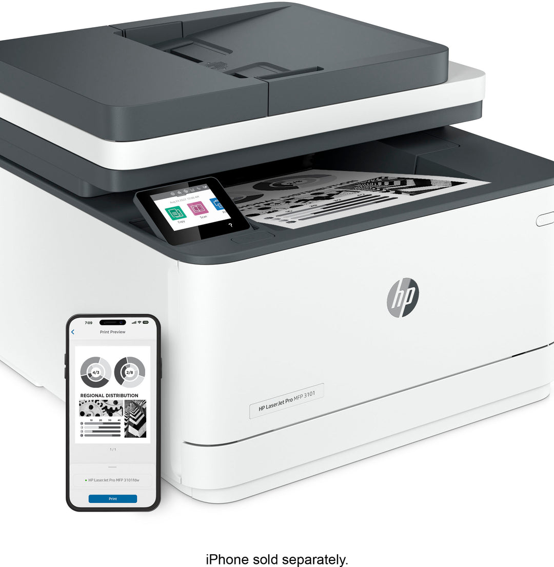 HP - LaserJet Pro MFP 3101fdw Wireless Black-and-White All-in-One Laser Printer_9