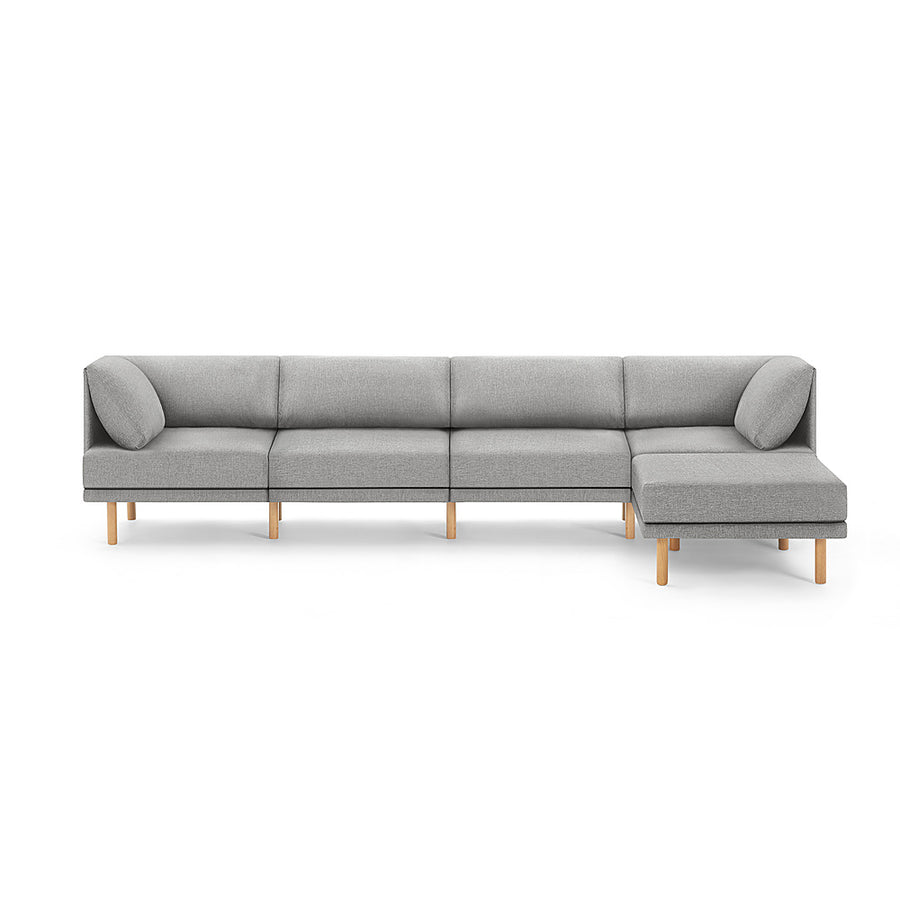 Burrow - Contemporary Range 4-Seat Sofa with Attachable Ottoman - Stone Gray_0