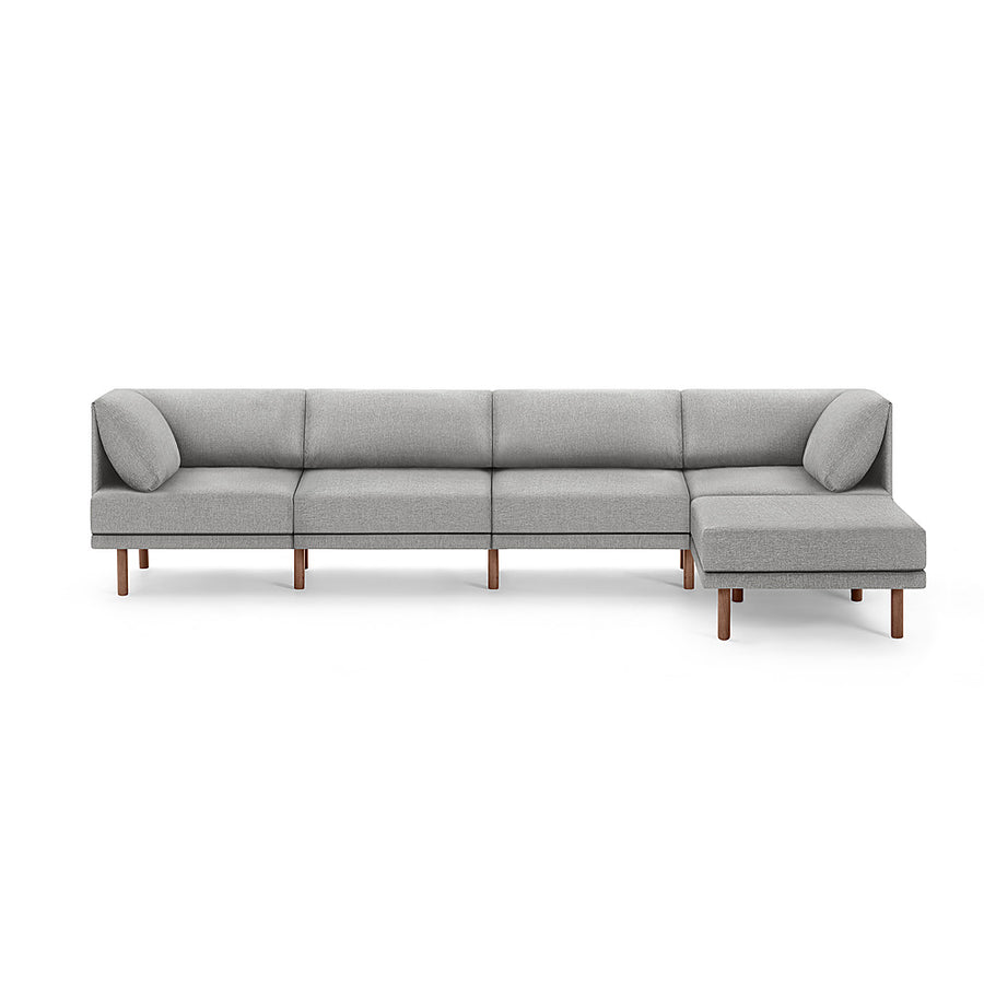 Burrow - Contemporary Range 4-Seat Sofa with Attachable Ottoman - Stone Gray_0