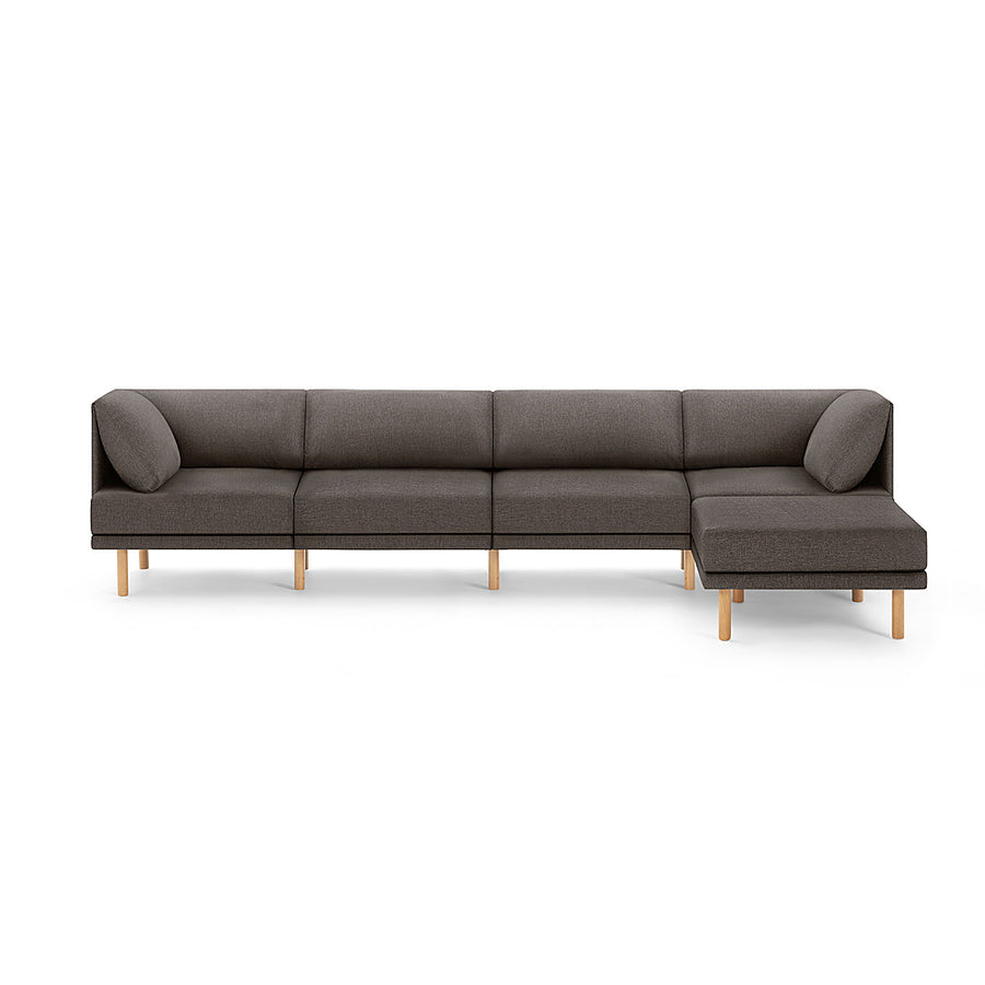 Burrow - Contemporary Range 4-Seat Sofa with Attachable Ottoman - Heather Charcoal_0