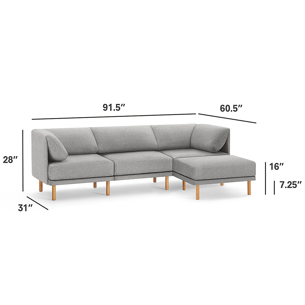 Burrow - Contemporary Range 3-Seat Sofa with Attachable Ottoman - Stone Gray_7