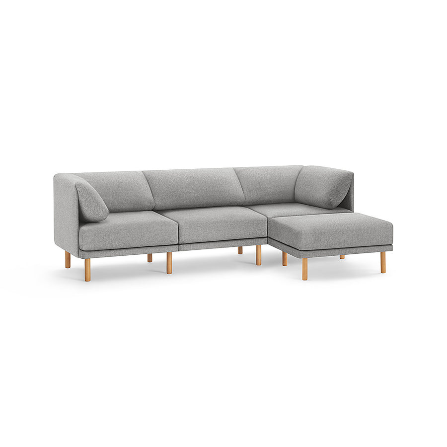 Burrow - Contemporary Range 3-Seat Sofa with Attachable Ottoman - Stone Gray_0