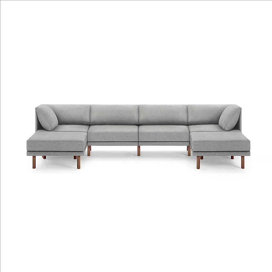 Burrow - Contemporary Range 4-Seat Sofa with Double Attachable Ottoman - Stone Gray_0