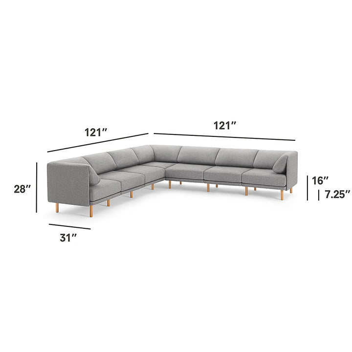 Burrow - Contemporary Range 7-Seat Sectional - Heather Charcoal_7